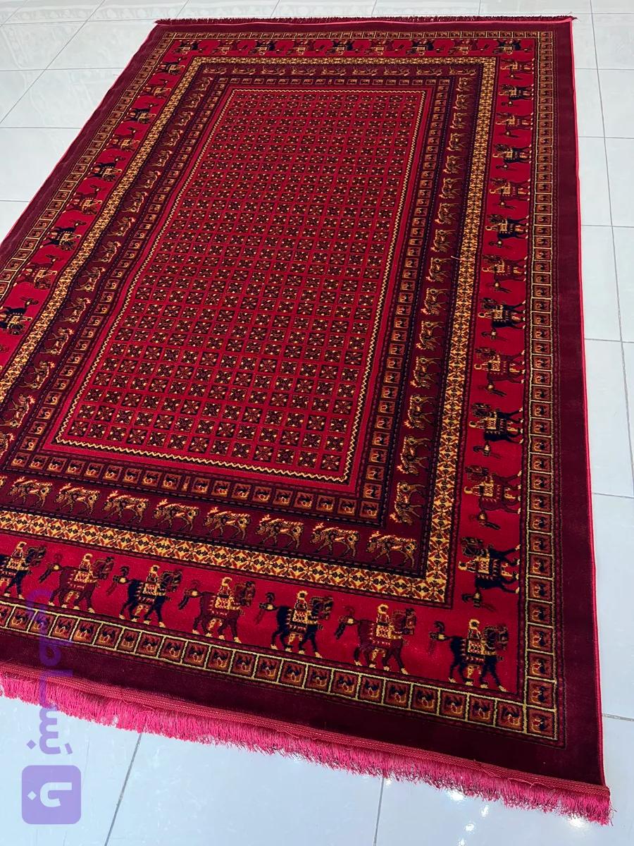 فرش کاشان گبه زمینه سرمه ای کد طرح 4113