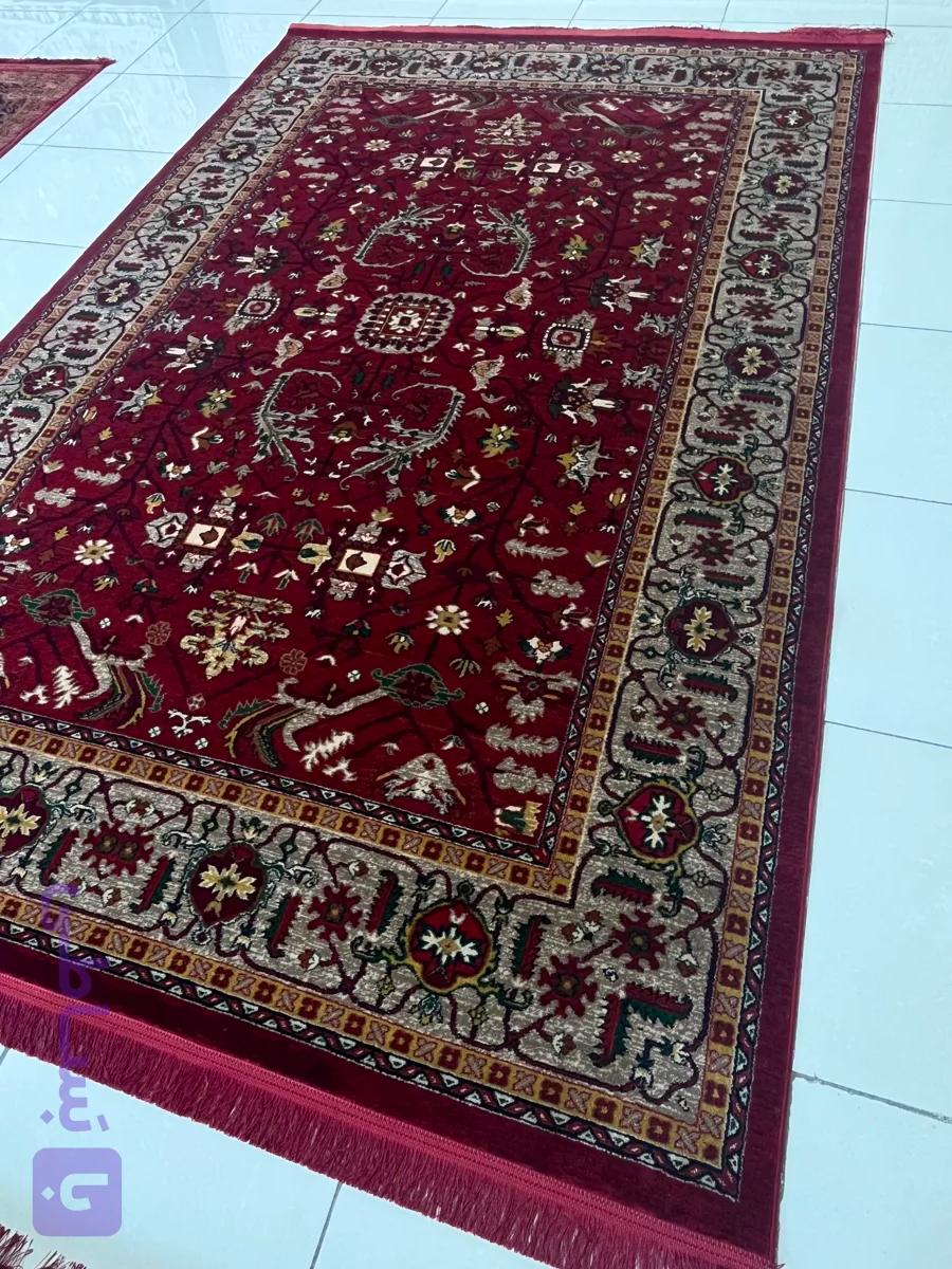 گبه 420 شانه زمینه زرشکی طرح 4121