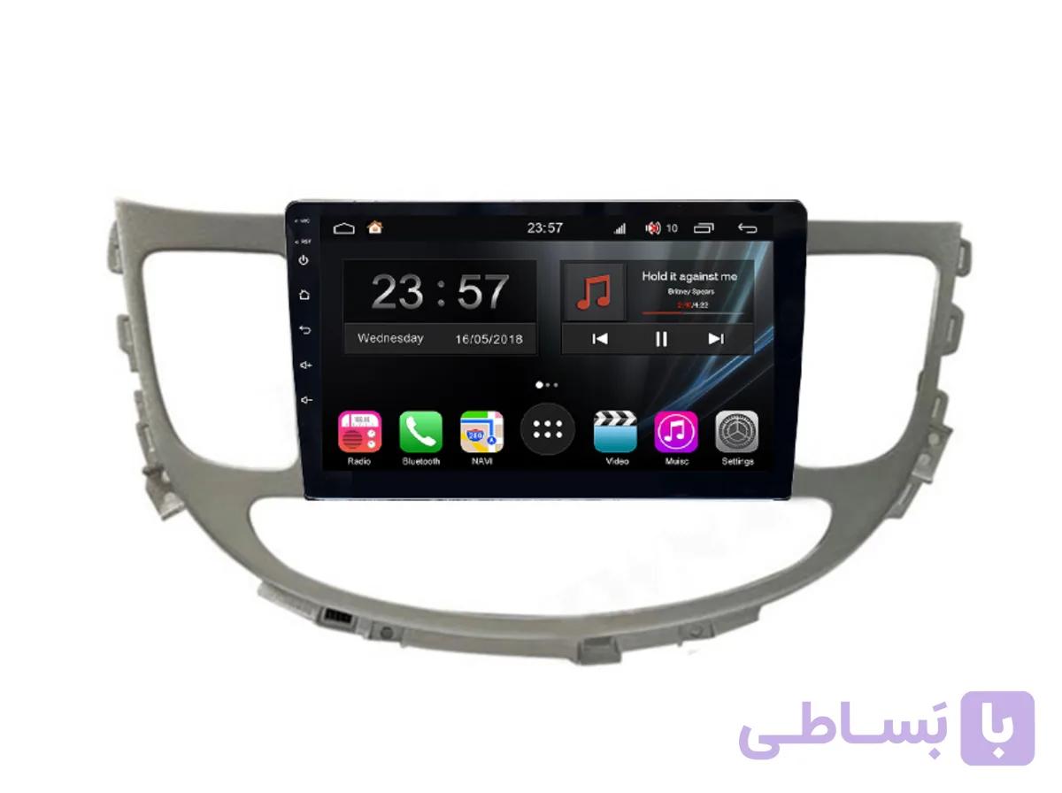 مانیتور اندروید جنسیس سدان 2013_2008 هوشمند 9 اینچ برند پرایم تک موس رام 2 حافظه 64 کارپلی دار دارای کن باس — تصویر 1