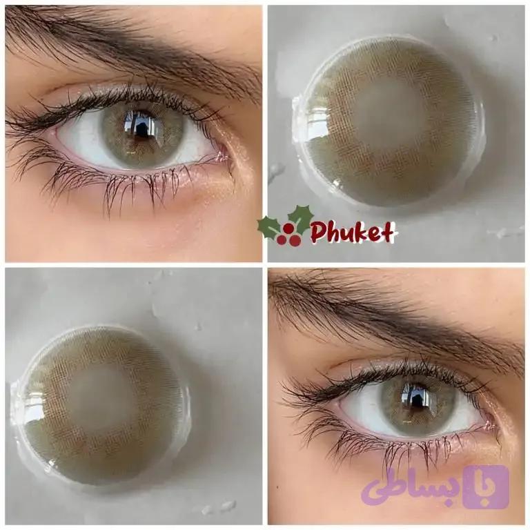 لنز رنگی چشم سبز عسلی ماشی کد 5994