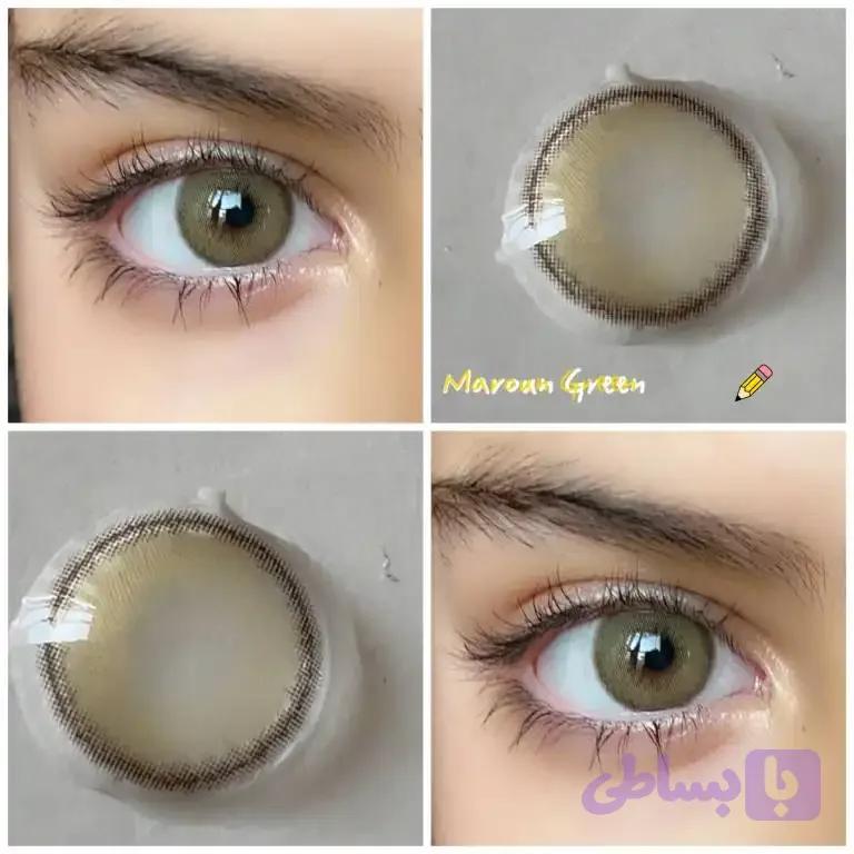 لنز رنگی چشم سبز زیتونی دور محو کد 5993