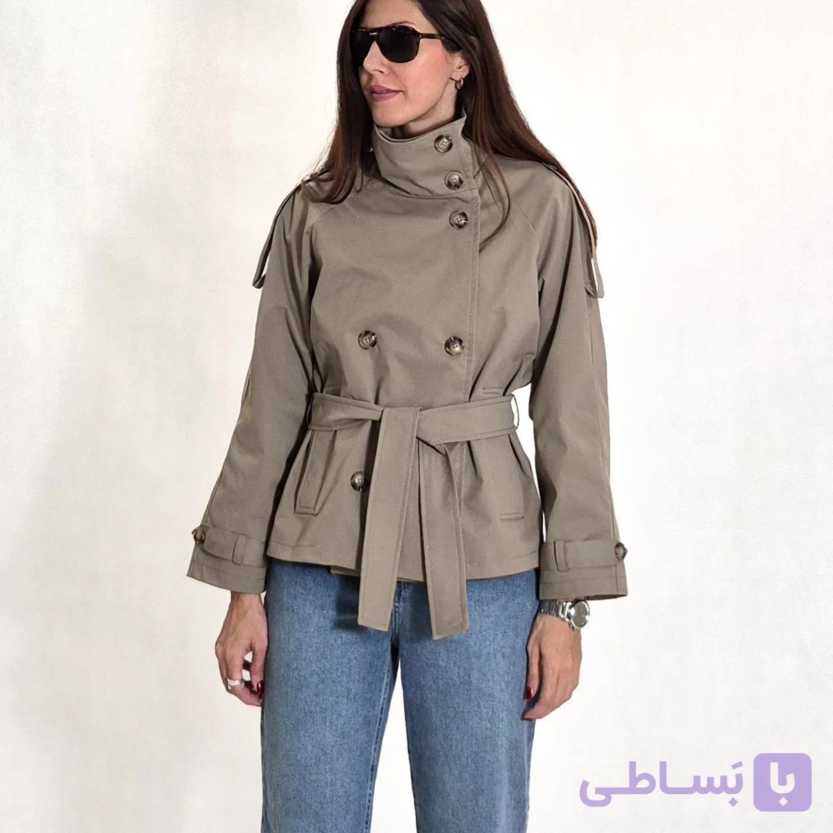 ترنچ کت (بارانی) یقه ایستاده — تصویر 1