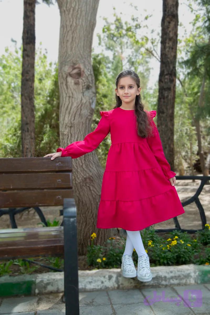 پیراهن دخترانه جنس لینن مدل سایه