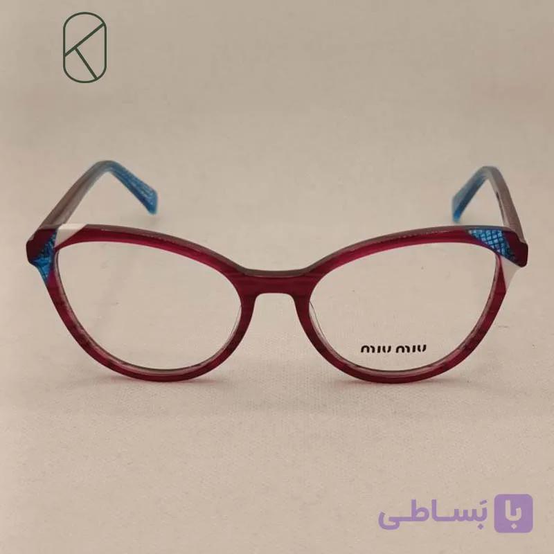 عینک طبی زنانه کائوچویی برند miu miu مدل ویفر کت کد Xl601952 — تصویر 1