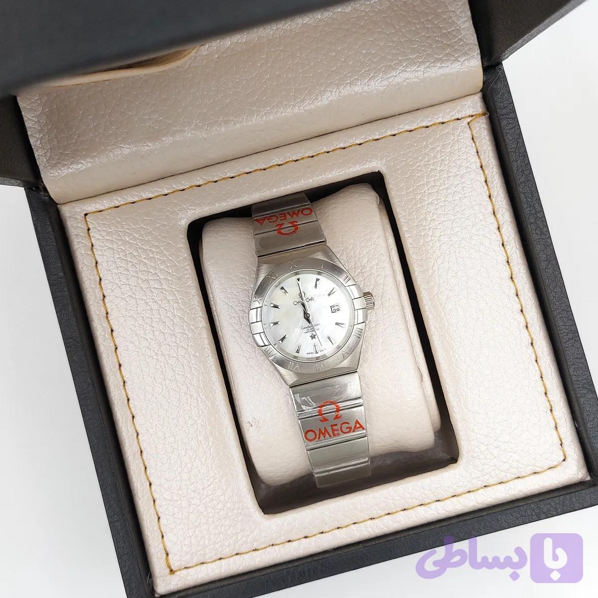 ساعت زنانه امگا کانستلیشن استیل صفحه صدفی خطی | Omega Constellation