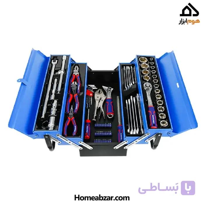 جعبه ابزار ۹۳ پارچه با ۵ محفظه ورک پرو مدل WP209035 — تصویر 1