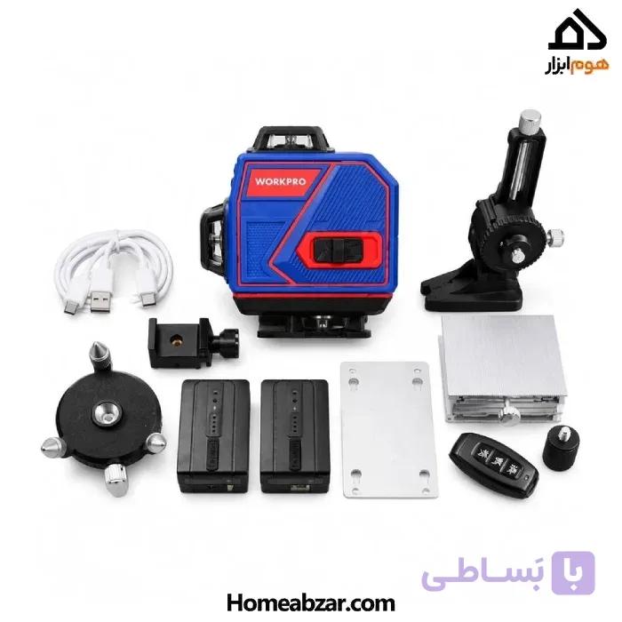 تراز لیزری 4 بعدی 360 درجه با نور سبز ورک پرو مدل WP267012 — تصویر 1