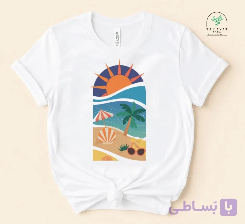 برچسب حرارتی لباس (پچ) طرح ساحل 1