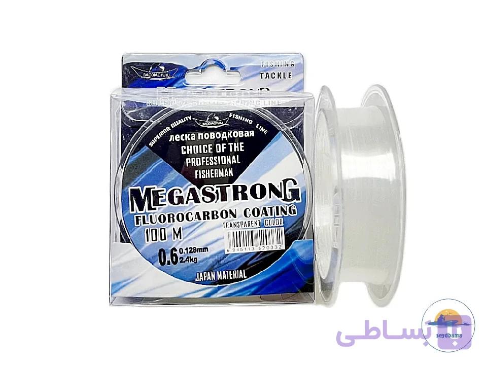 نخ ماهیگیری مگا استرانگ فلوروکربن ژاپنی و رنگ شفاف 100 متری سایز 14 و 16 و 25 — تصویر 1