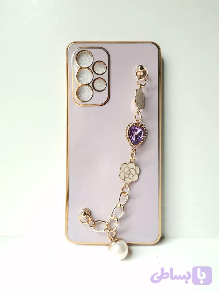 قاب گوشی سامسونگ Galaxy A53 زنجبردار لاکچری – رنگ یاسی و سبز — تصویر 1