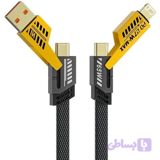کابل شارژ 4 کاره Flat Wire 4in1 فست شارژ 65 وات — تصویر 1