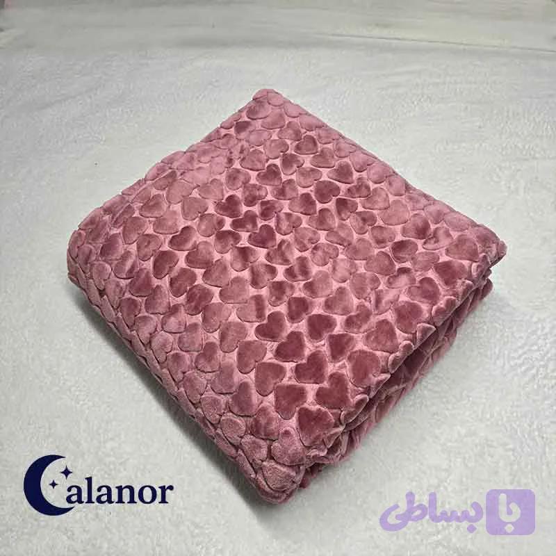 پتو دونفره تک رنگ قلبی — تصویر 1