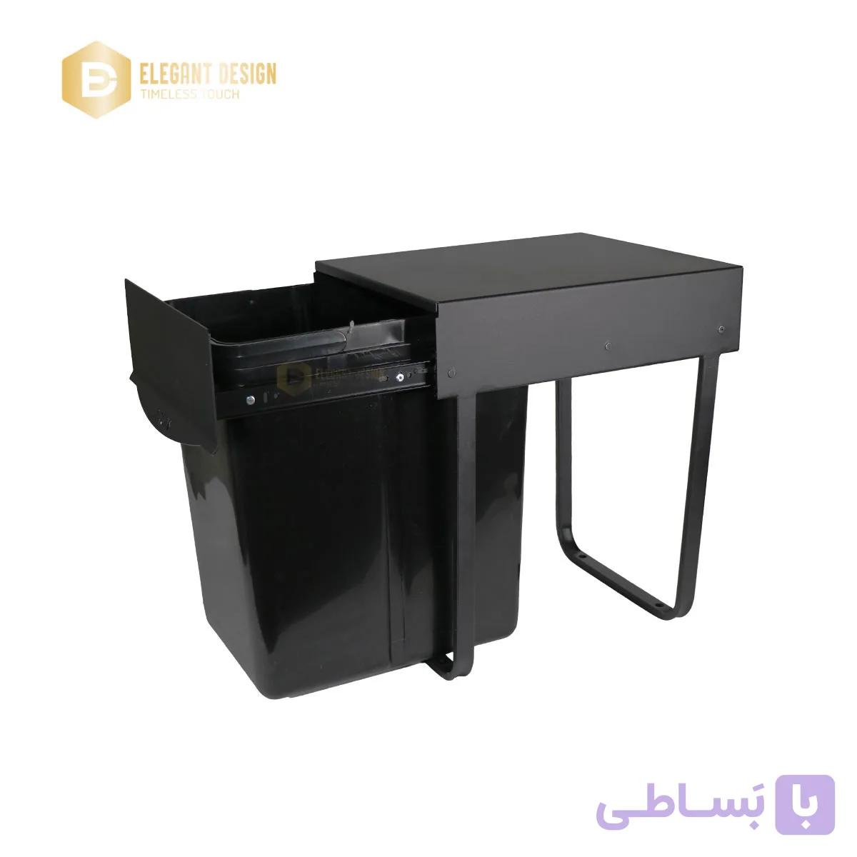 سطل زباله تک مخزن مشکی آدلان مدل میشا کد 6814 — تصویر 1