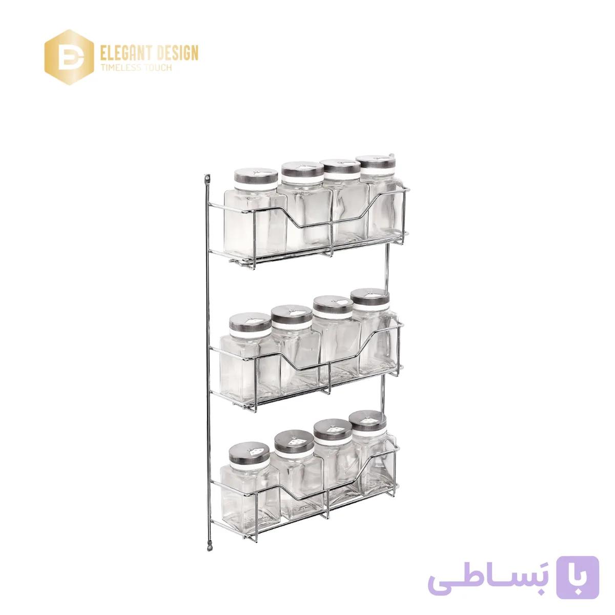 جا ادویه 12 قوطی شیشه ای آدلان مدل گلارین کد 827 — تصویر 1
