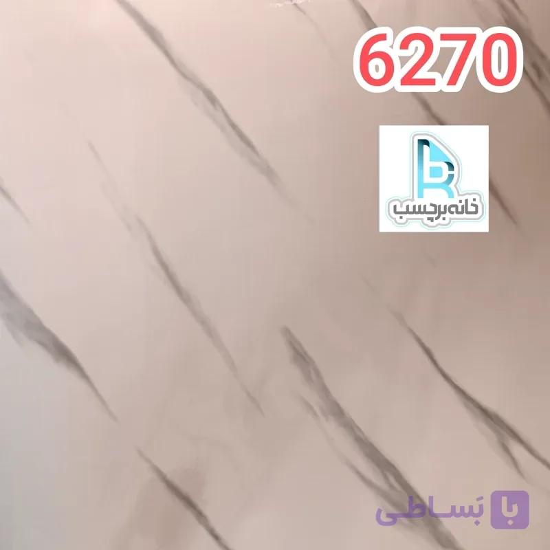 برچسب کابینت طرح سنگ هایگلاس کد 6270 ضخیم سفید رگه طوسی
