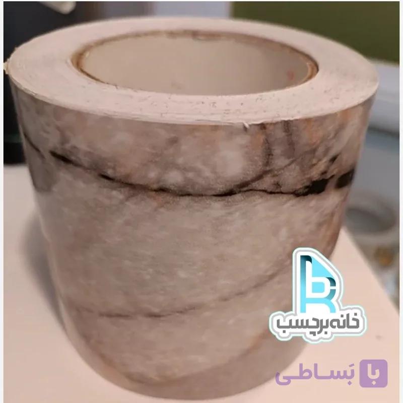 برچسب قرنیز طرح سنگ هایگلاس رگه مشکی 10 سانت کد 3508