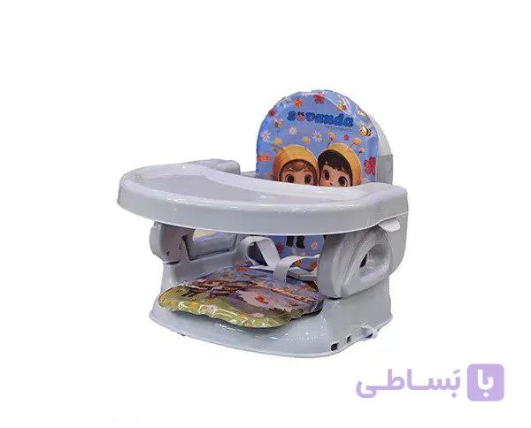 صندلی غذای کودک مدل پرتابل + کاسه و قاشق با تشک نرم عروسکی سواندا Suvanda — تصویر 1