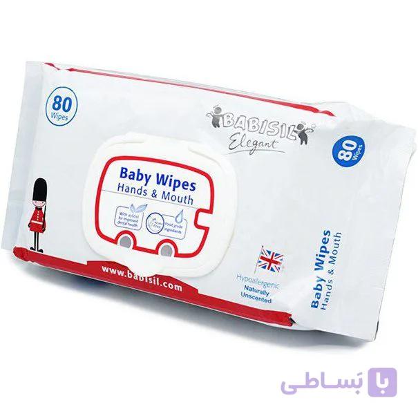 دستمال مرطوب 80 عددی بیبی سیل Babisil Baby Wipes Hand & Mouth — تصویر 1