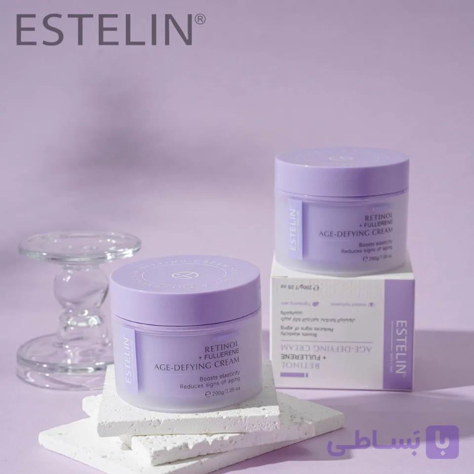 کرم رتینول و فولرن استلین 200 گرم Estelin Retinol + Fullerene Age-Defying Cream