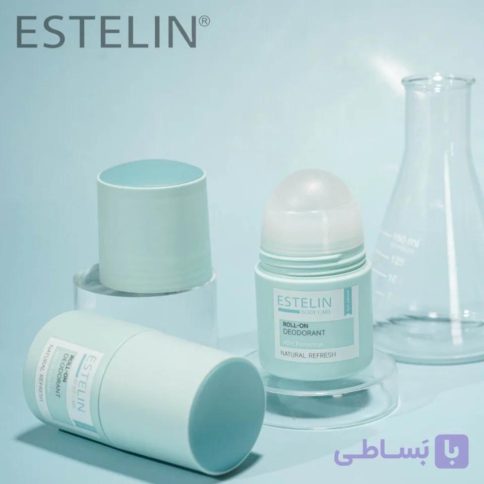 مام رول ضدتعریق و دئودورانت استلین مدل Natural Refresh حجم 50 میل Estelin Natural Refresh Roll-On Deodorant