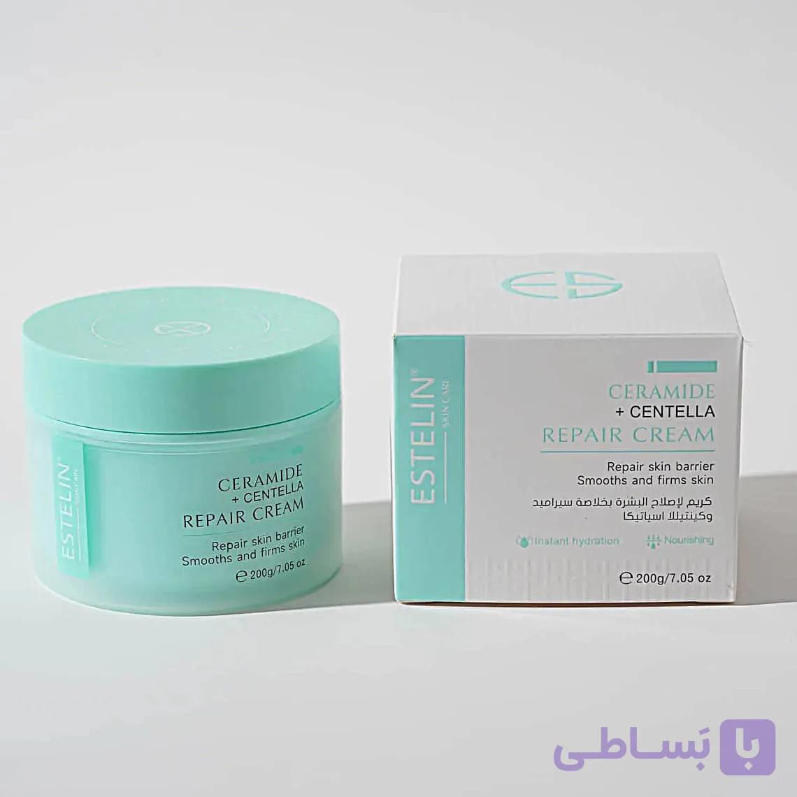 کرم ترمیم‌کننده سرامید و سنتلا استلین 200گرم ESTELIN Ceramide & Centella Repair Cream