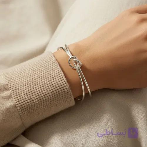 دستبند بنگل استیل تک گره