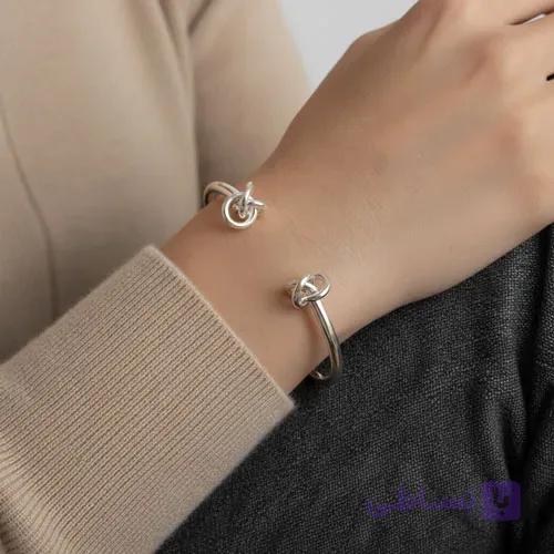 دستبند بنگل استیل دوسر گره