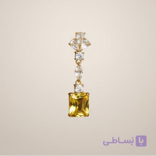 گوشواره‌ آویز زرد — تصویر 1