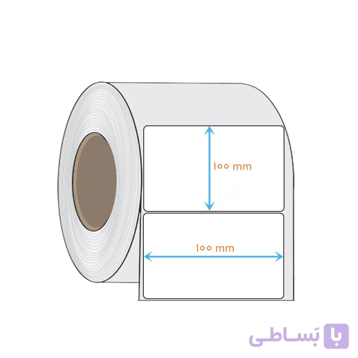 لیبل کاغذی 100x100 میلیمتری تک ردیفه