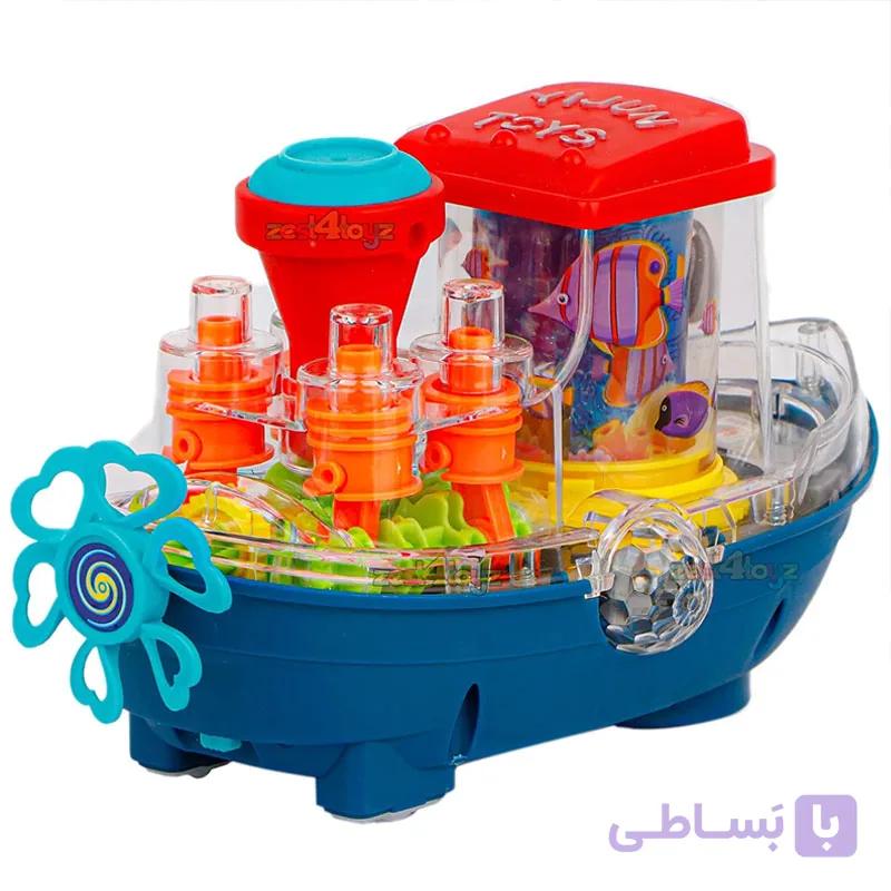 کشتی اسباب بازی چرخ دنده ای و چراغ خواب کودک — تصویر 1