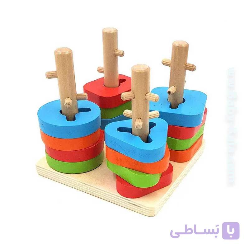 پازل آموزشی چوبی با قلاب ماهیگیری four columns — تصویر 1