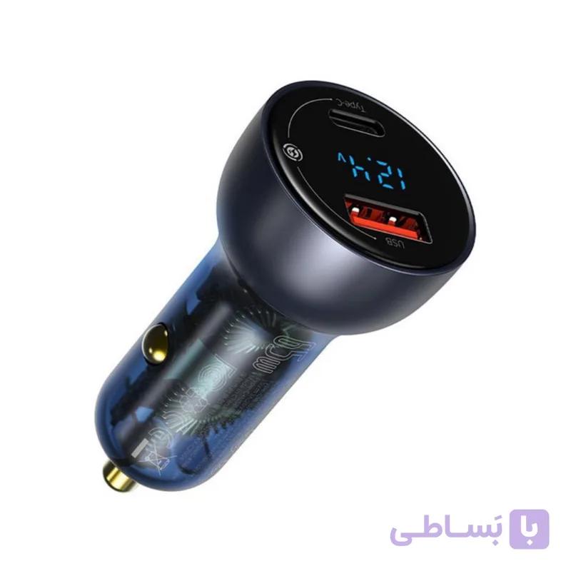 شارژر فندکی 65 وات باسئوس مدل Dual Quick Charger-65W