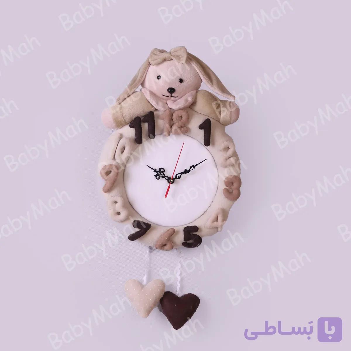 ساعت نمدی اتاق کودک زرافه رنگ کرم