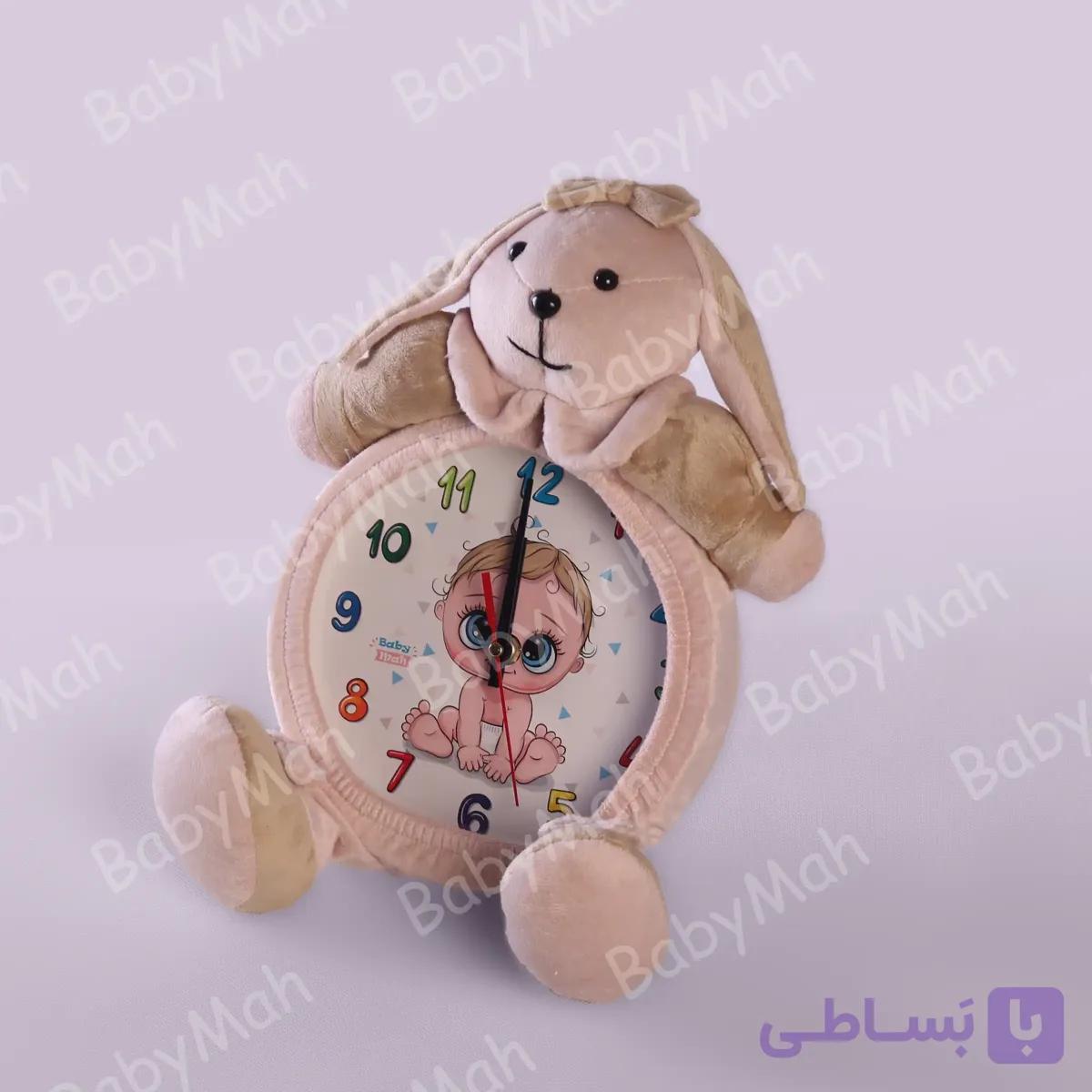 ساعت رومیزی اتاق کودک زرافه رنگ کرم