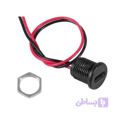 کانکتور مادگی TYPE C روپنلی مهره خور ضدآب (مشکی) — تصویر 1