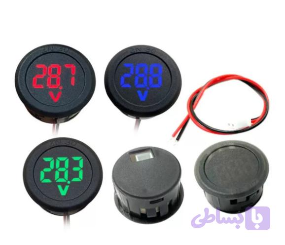 ماژول ولت متر DC(4V-100V) گرد روپنلی آبی