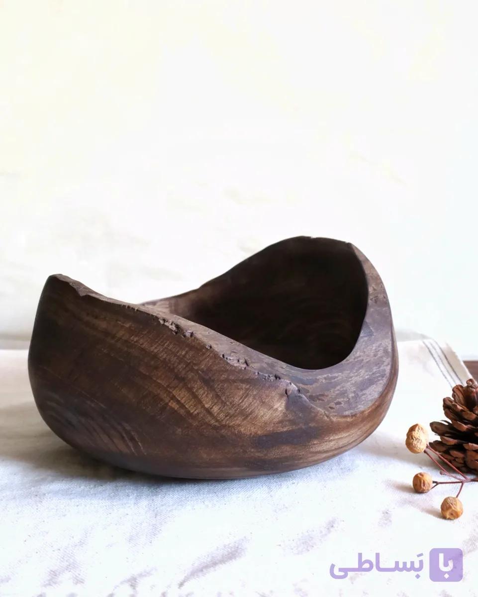 کاسه چوبی گردو روستیک مدل دایان
