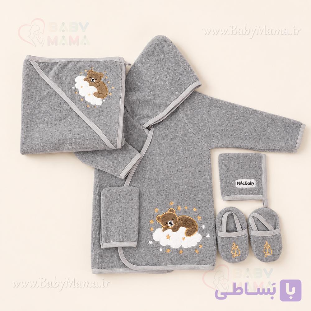 ست تن پوش حوله گلدوزی nila — تصویر 1