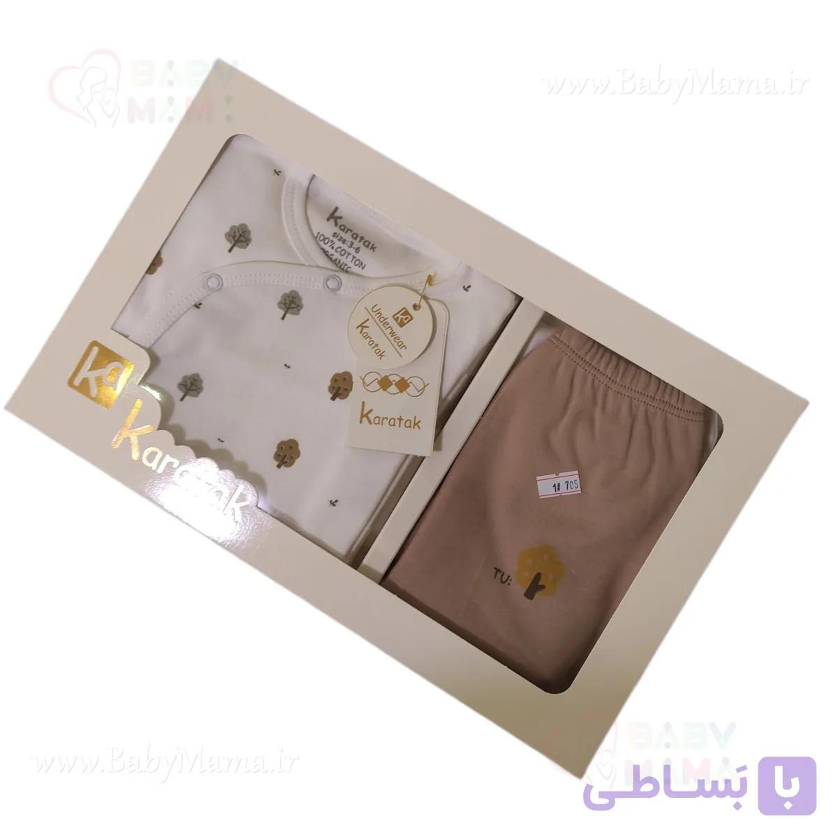 ست ۵ تیکه نوزادی پنبه کاراتک گلدوزی بره — تصویر 1