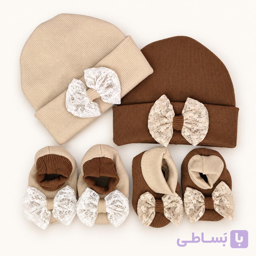 ست کلاه و پاپوش دخترانه پاپیون — تصویر 1