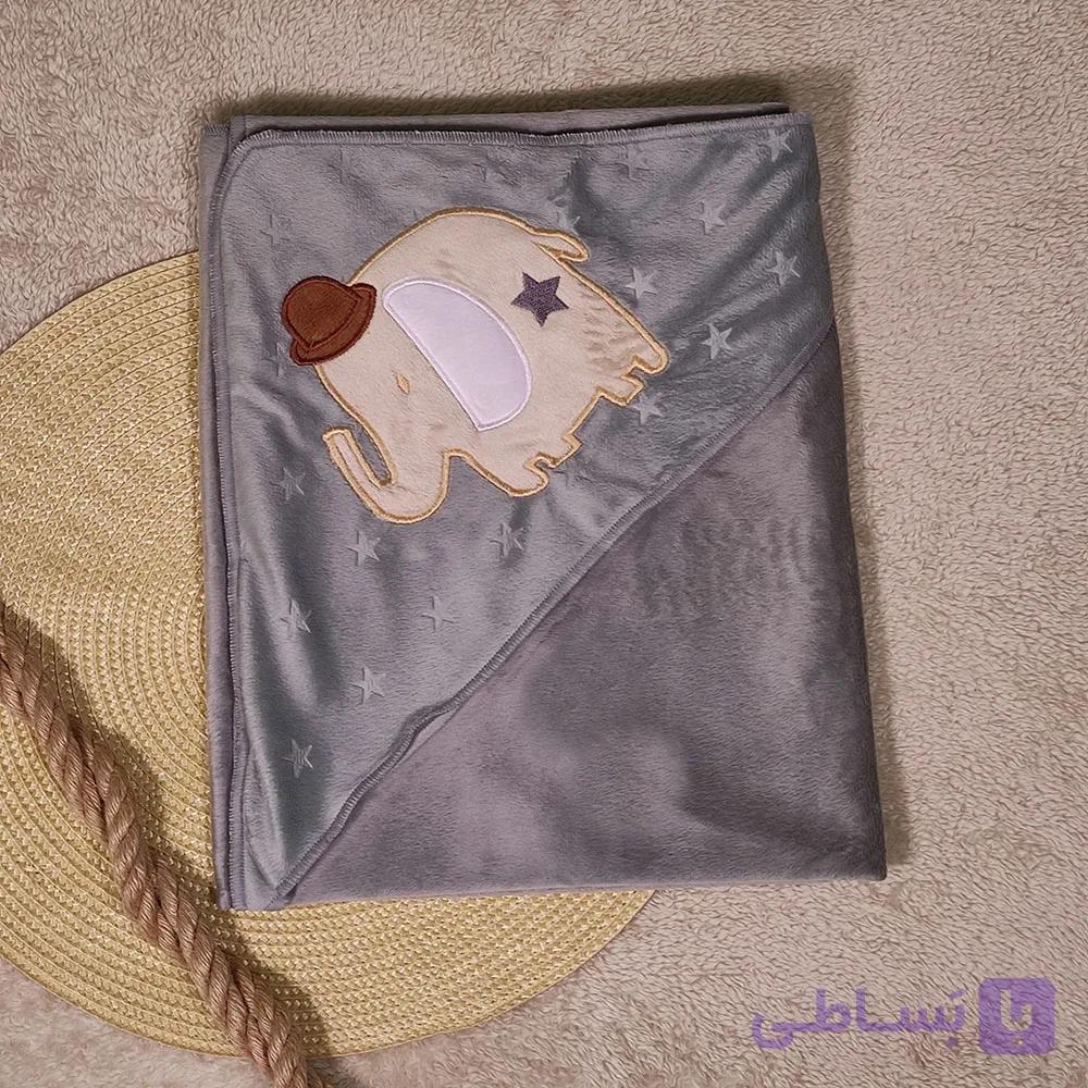 پتو کلاهدار گلدوزی فیل — تصویر 1
