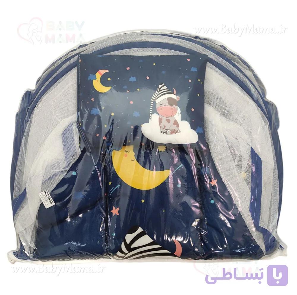 پشه بند با تشک و بالش مخمل طرحدار — تصویر 1