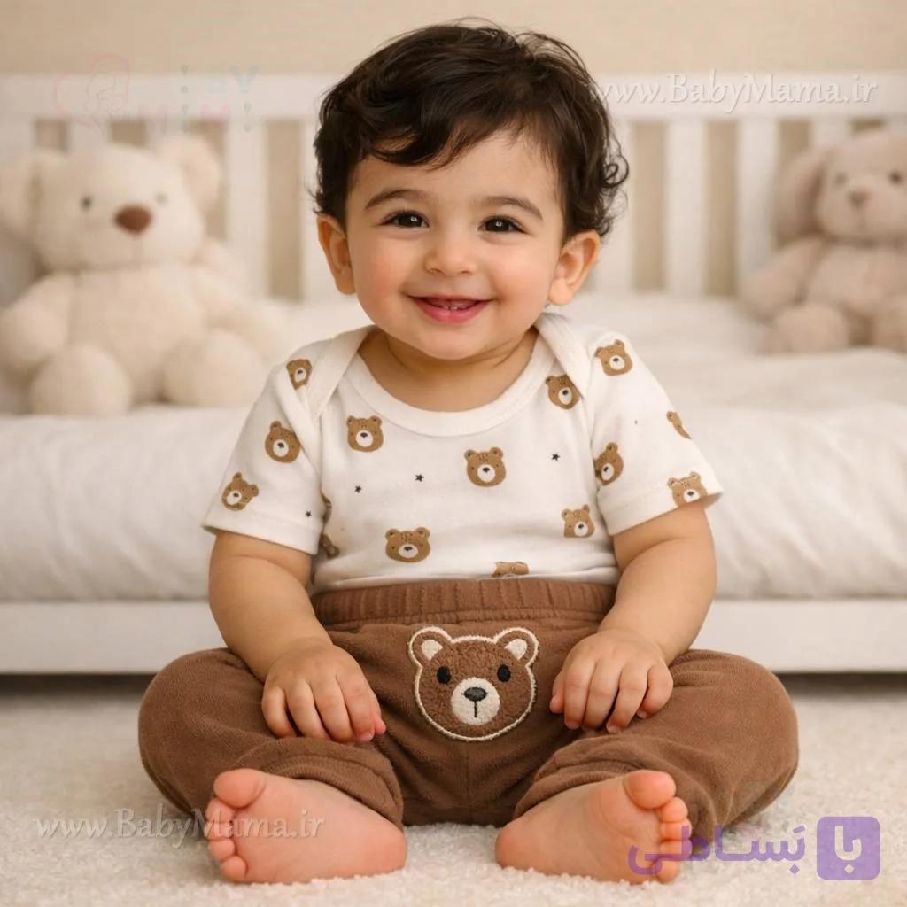 ست ۵ تیکه نوزادی پنبه کاراتک گوزن — تصویر 1