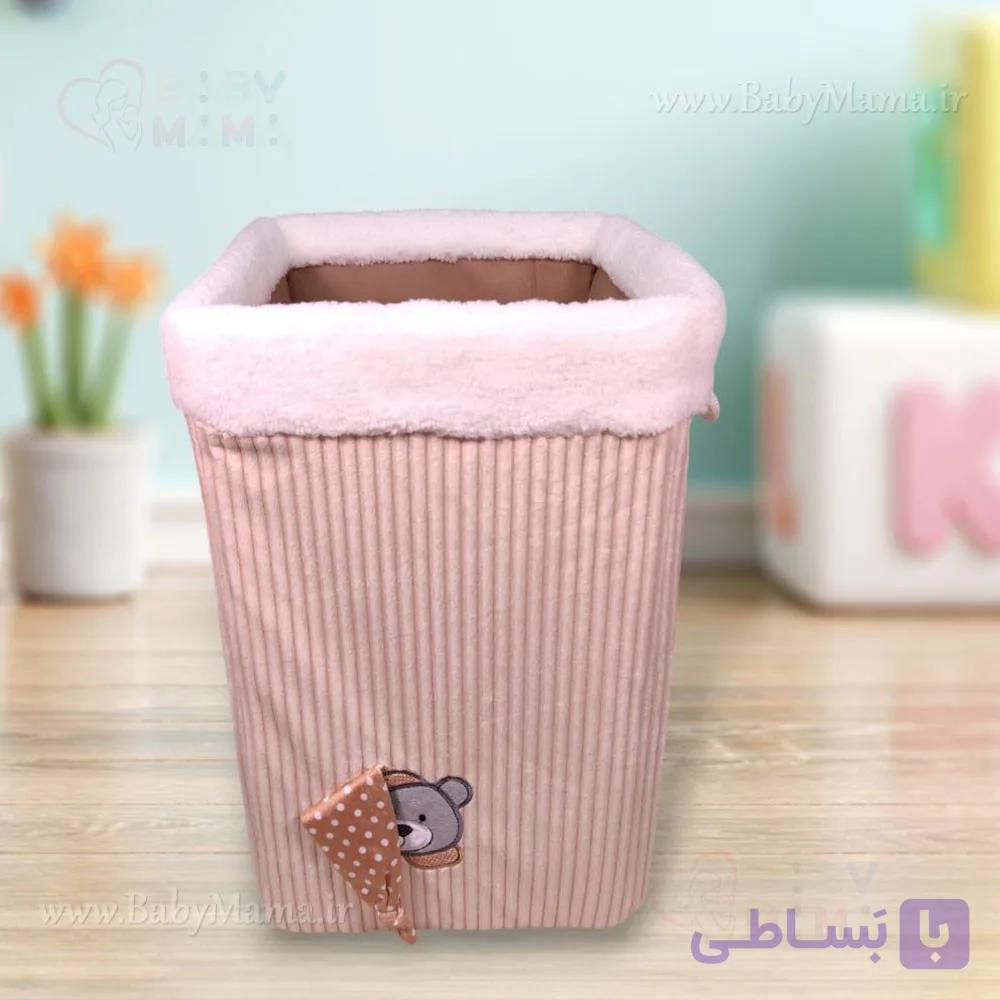 سبد لباس مخمل کبریتی — تصویر 1