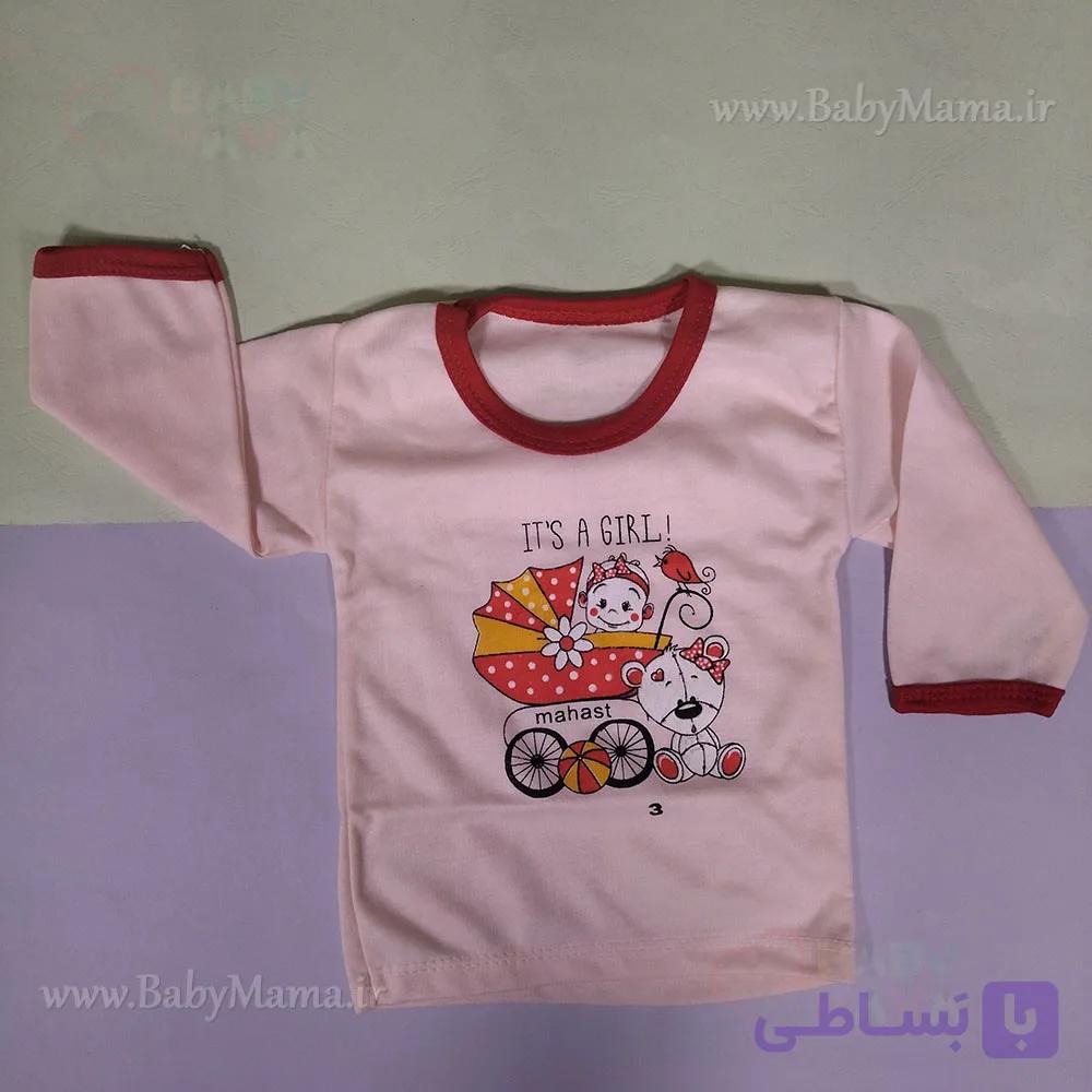 بلوز تک آستین بلند چاپی کالسکه