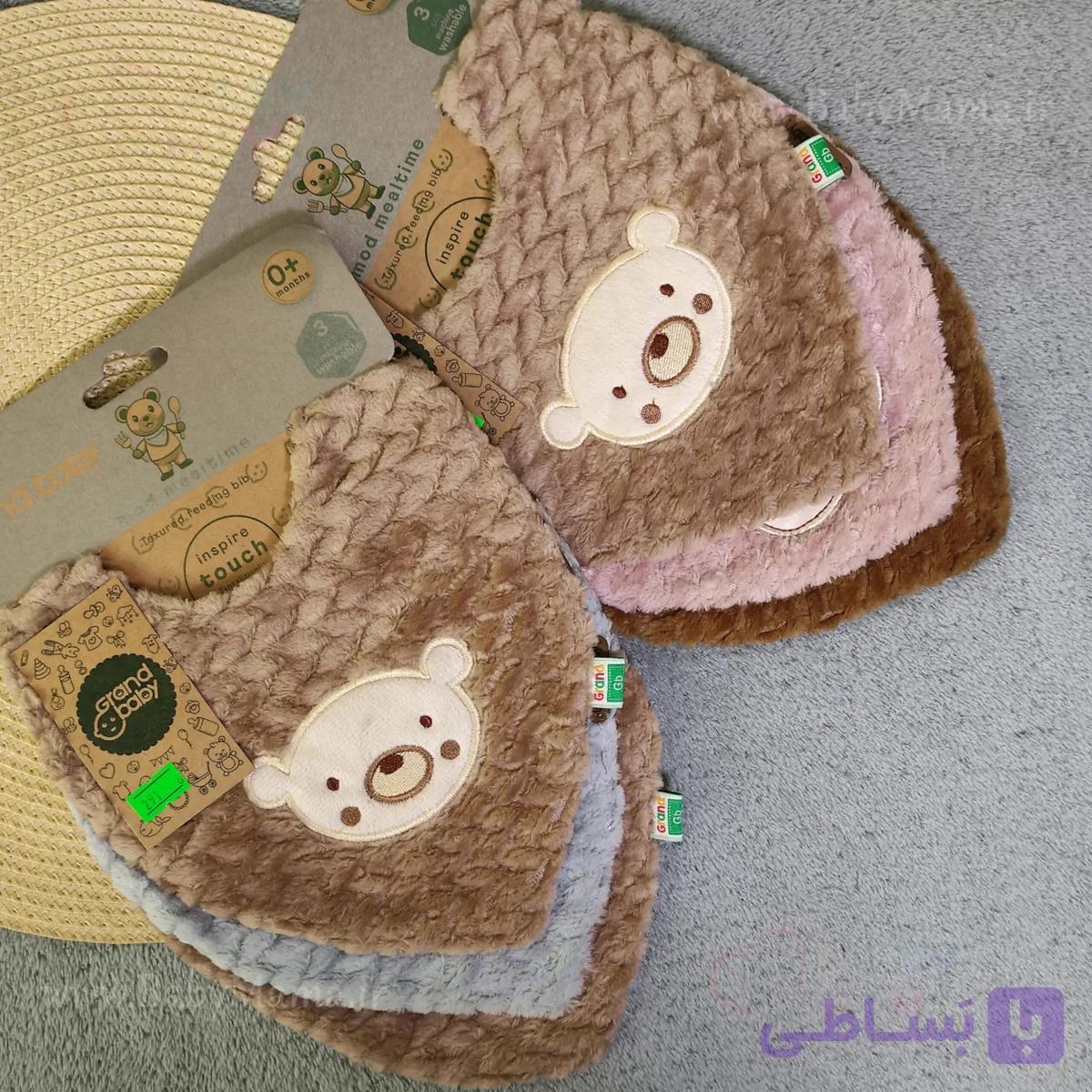 پیش بند پولیشی گلدوزی خرس Grand baby — تصویر 1