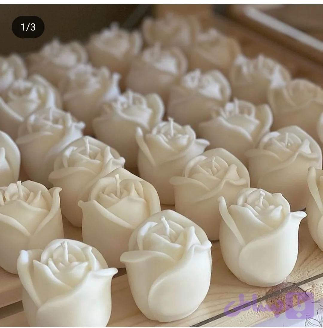 شمع گل رز تپل