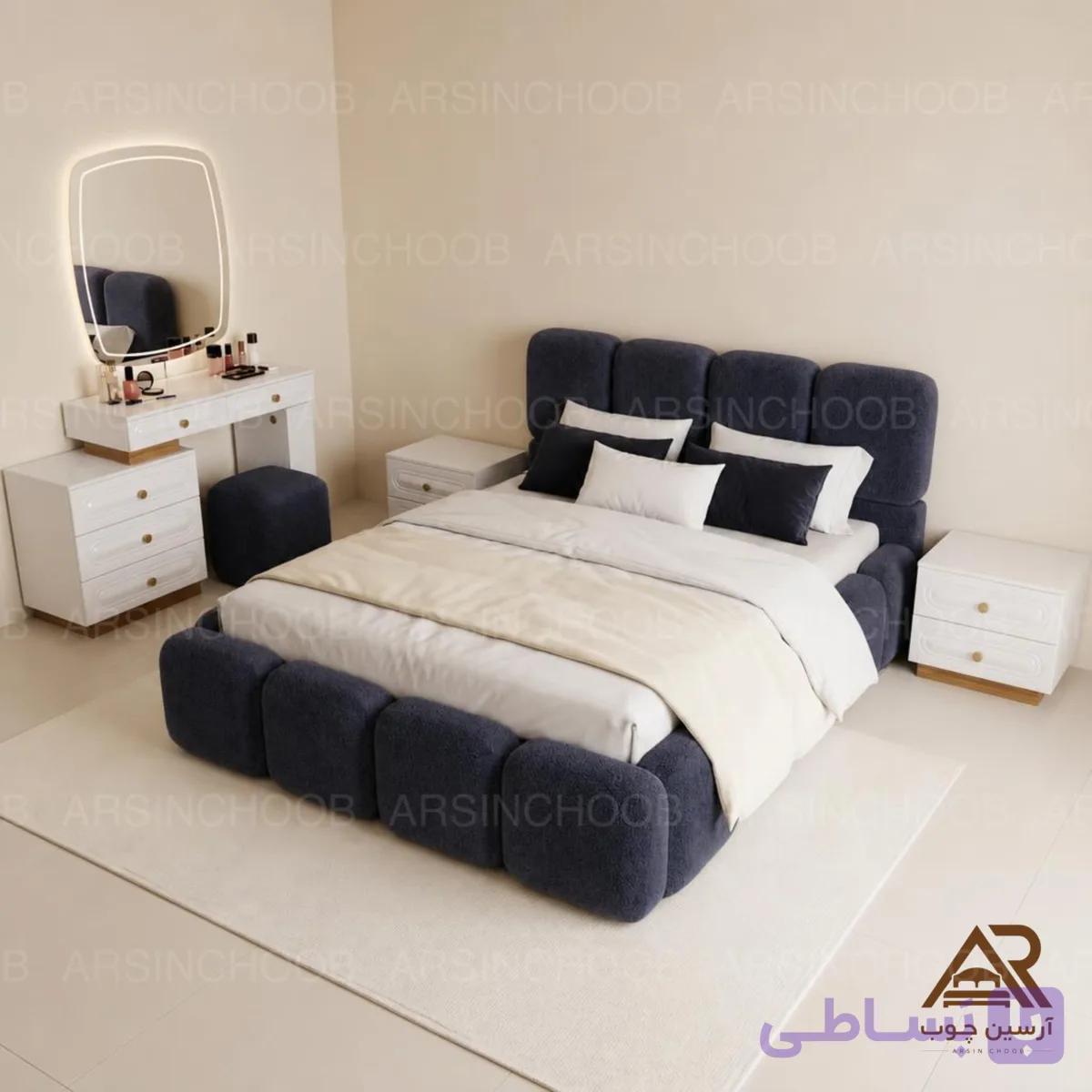 سرویس خواب دونفره تمام پارچه مدل تدی مربعی پینترستی