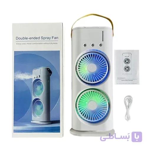 پنکه مه‌ پاش رومیزی شارژی دوقلو مدل Double-ended Spray Fan — تصویر 1