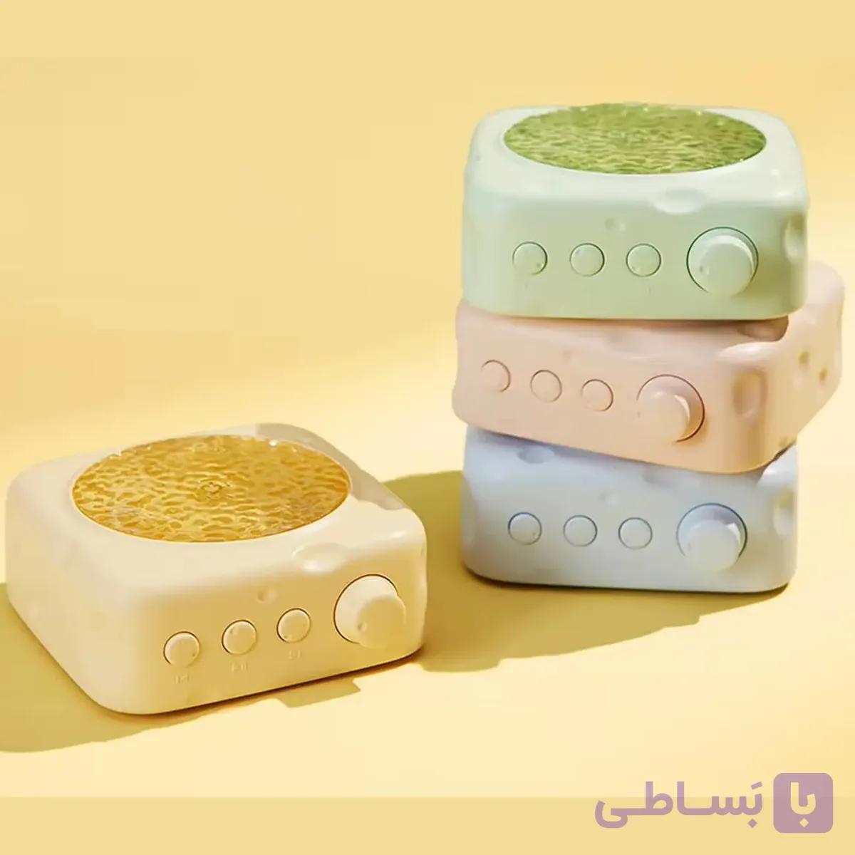 اسپیکر بلوتوثی و چراغ خواب فانتزی Runmei LK13 | نور RGB با طراحی پنیر — تصویر 1